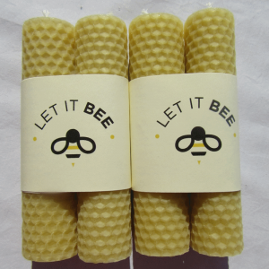 2 pairs of small Pure Beeswax Candles